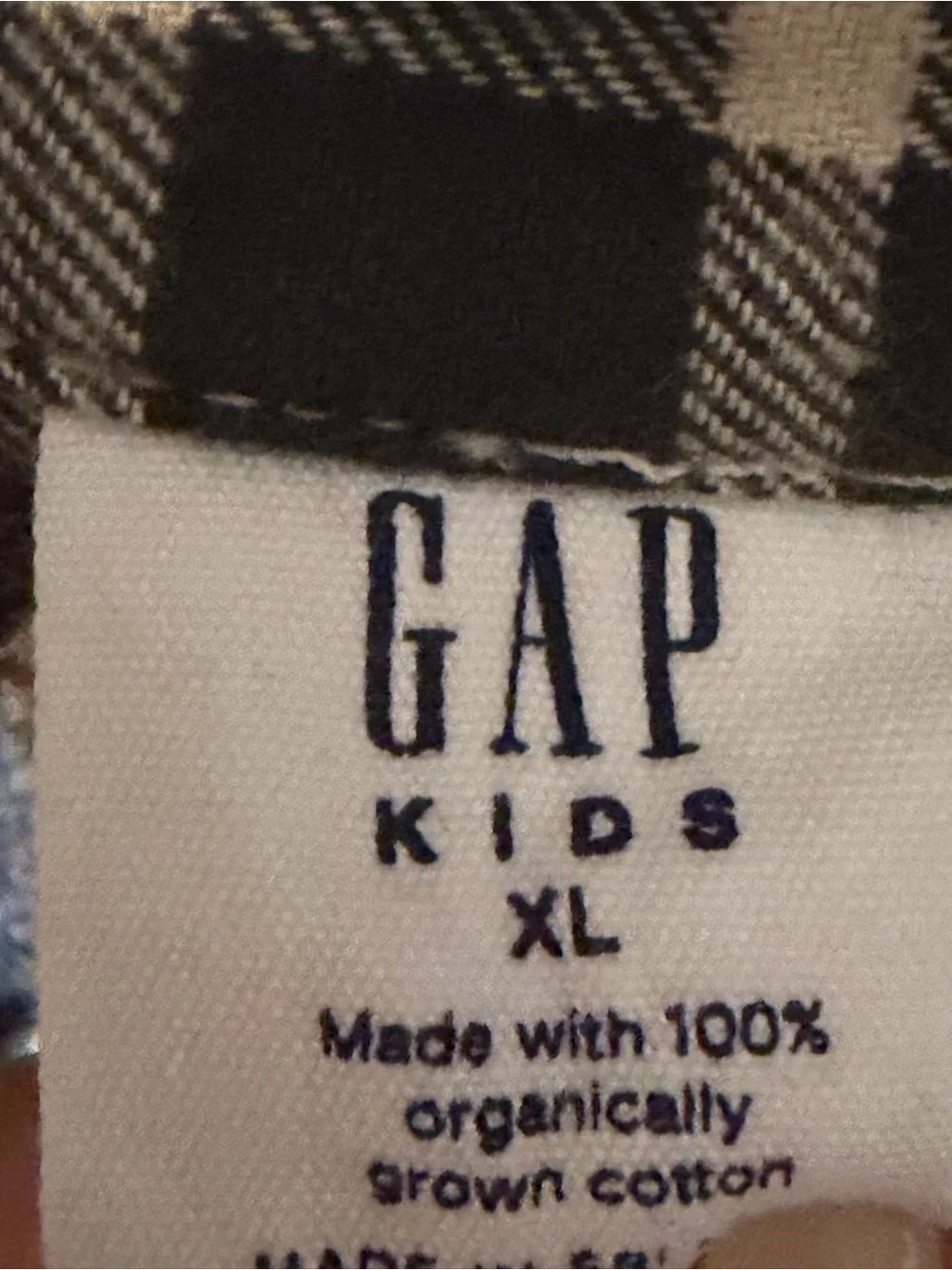 GAP Kids Plaid Button-Up Shirt in Cream, Black & Tan